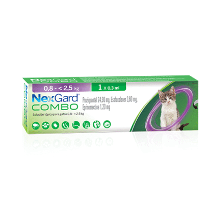 NexGard® COMBO Gatos 0,8 – 2,5 kg | Antiparasitario de Amplio Espectro | Santa Fe Mascotas