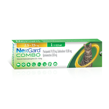 NexGard® COMBO Gatos 2,5 – 7,5 kg | Antiparasitario Completo para Gatos Adultos | Santa Fe Mascotas
